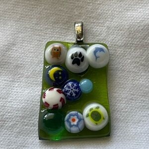 Vintage fused glass pendant